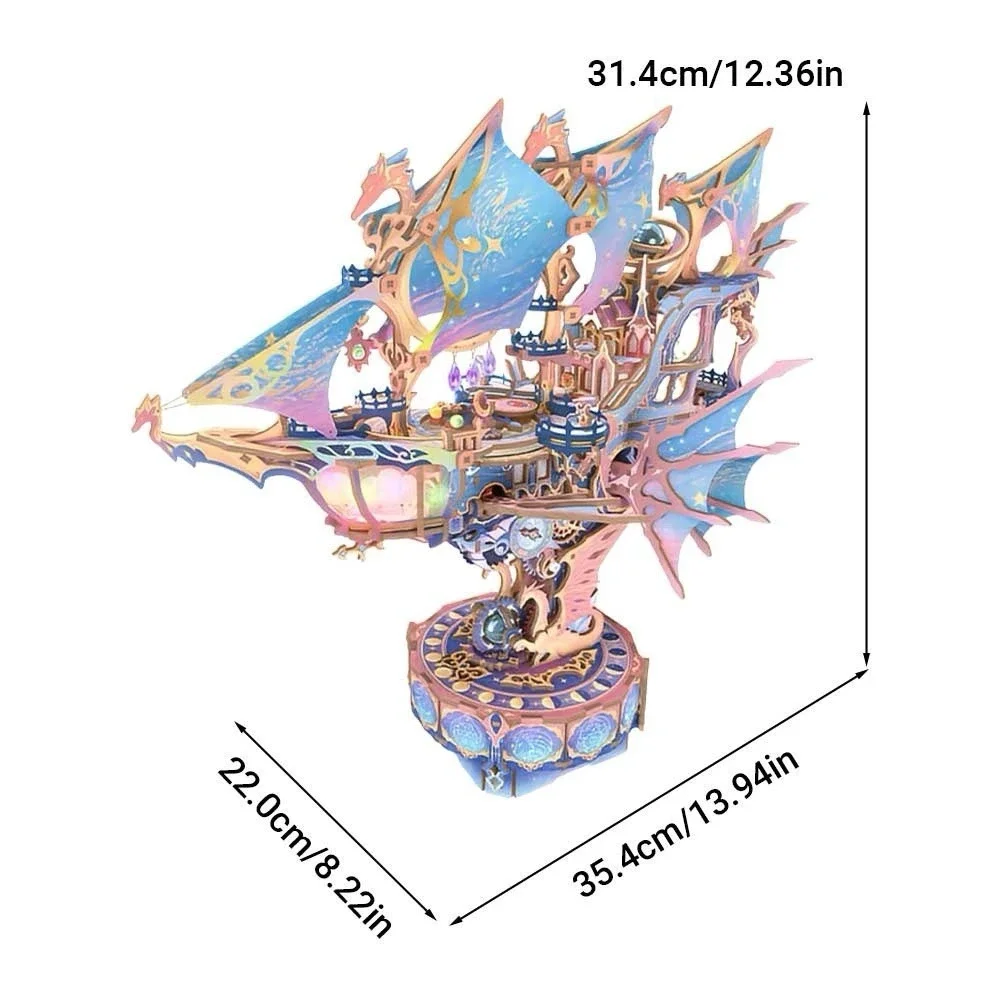 Magical Galaxy‎ Transmission 3D Wooden Model Puzzle  With Music Box